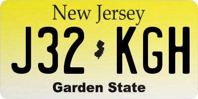 NJ license plate J32KGH