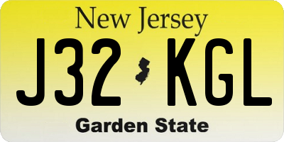 NJ license plate J32KGL
