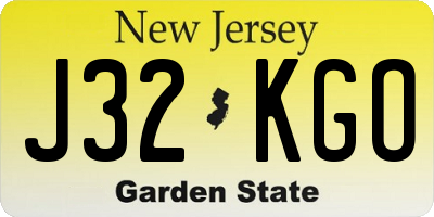 NJ license plate J32KGO