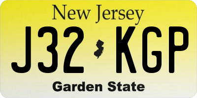 NJ license plate J32KGP
