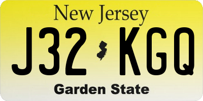 NJ license plate J32KGQ