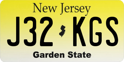 NJ license plate J32KGS