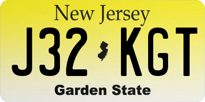 NJ license plate J32KGT