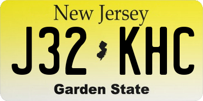 NJ license plate J32KHC