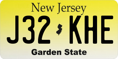 NJ license plate J32KHE