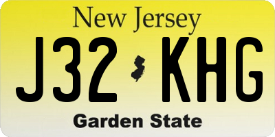 NJ license plate J32KHG
