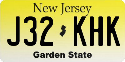 NJ license plate J32KHK