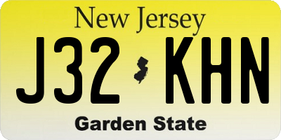NJ license plate J32KHN