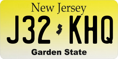 NJ license plate J32KHQ