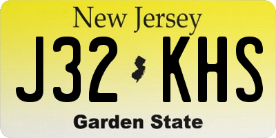 NJ license plate J32KHS