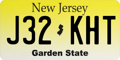 NJ license plate J32KHT