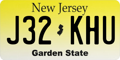 NJ license plate J32KHU