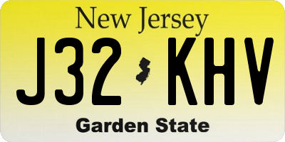 NJ license plate J32KHV