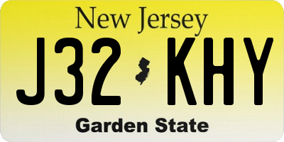 NJ license plate J32KHY