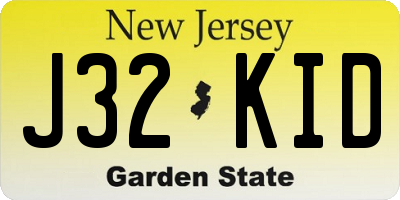 NJ license plate J32KID