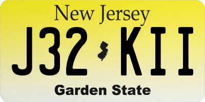 NJ license plate J32KII