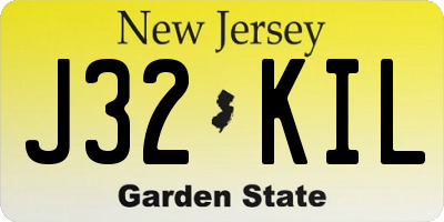 NJ license plate J32KIL