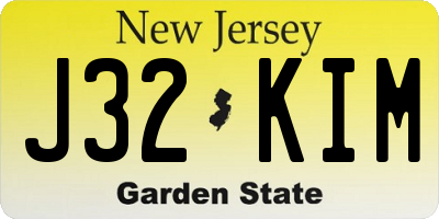 NJ license plate J32KIM