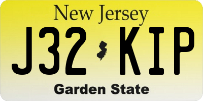 NJ license plate J32KIP