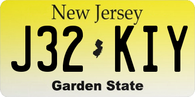 NJ license plate J32KIY