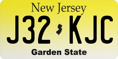 NJ license plate J32KJC