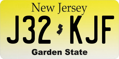 NJ license plate J32KJF