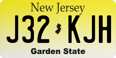 NJ license plate J32KJH