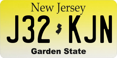 NJ license plate J32KJN