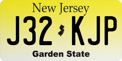 NJ license plate J32KJP