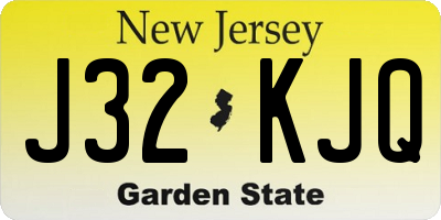 NJ license plate J32KJQ