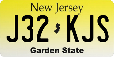 NJ license plate J32KJS