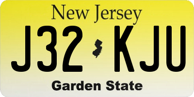 NJ license plate J32KJU
