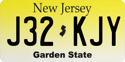 NJ license plate J32KJY
