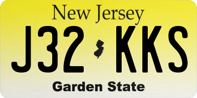 NJ license plate J32KKS