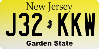 NJ license plate J32KKW