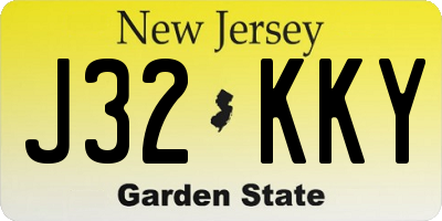 NJ license plate J32KKY
