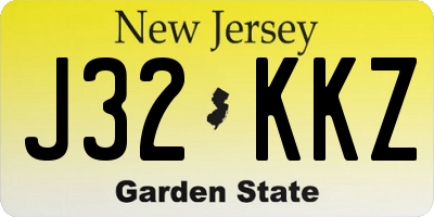 NJ license plate J32KKZ