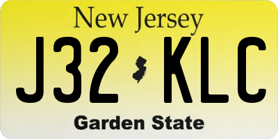 NJ license plate J32KLC