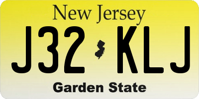 NJ license plate J32KLJ