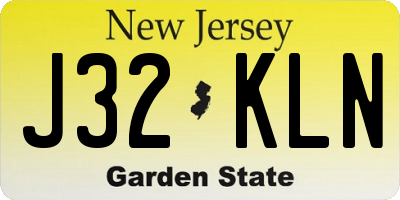 NJ license plate J32KLN