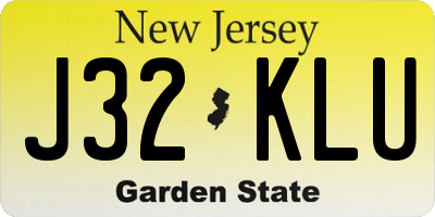 NJ license plate J32KLU