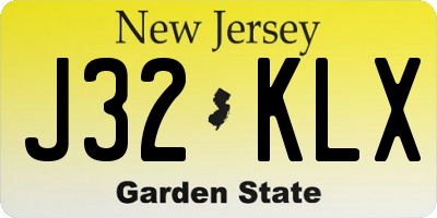 NJ license plate J32KLX