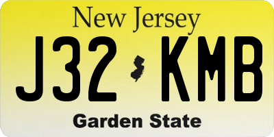 NJ license plate J32KMB