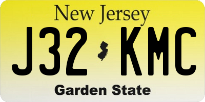 NJ license plate J32KMC