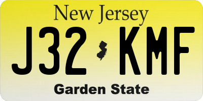 NJ license plate J32KMF