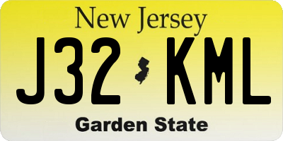 NJ license plate J32KML