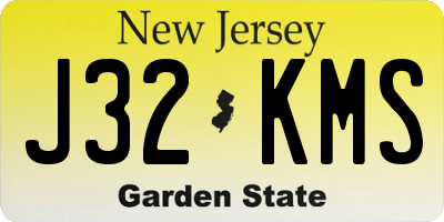 NJ license plate J32KMS
