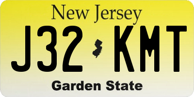 NJ license plate J32KMT