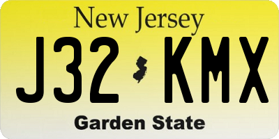 NJ license plate J32KMX