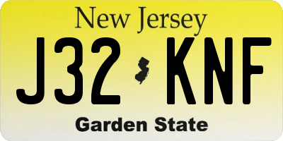 NJ license plate J32KNF